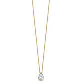 14k 2 carat Lab Grown Diamond VS+ F+ Pear Complete 18 inch Four Prong Pendant Necklace